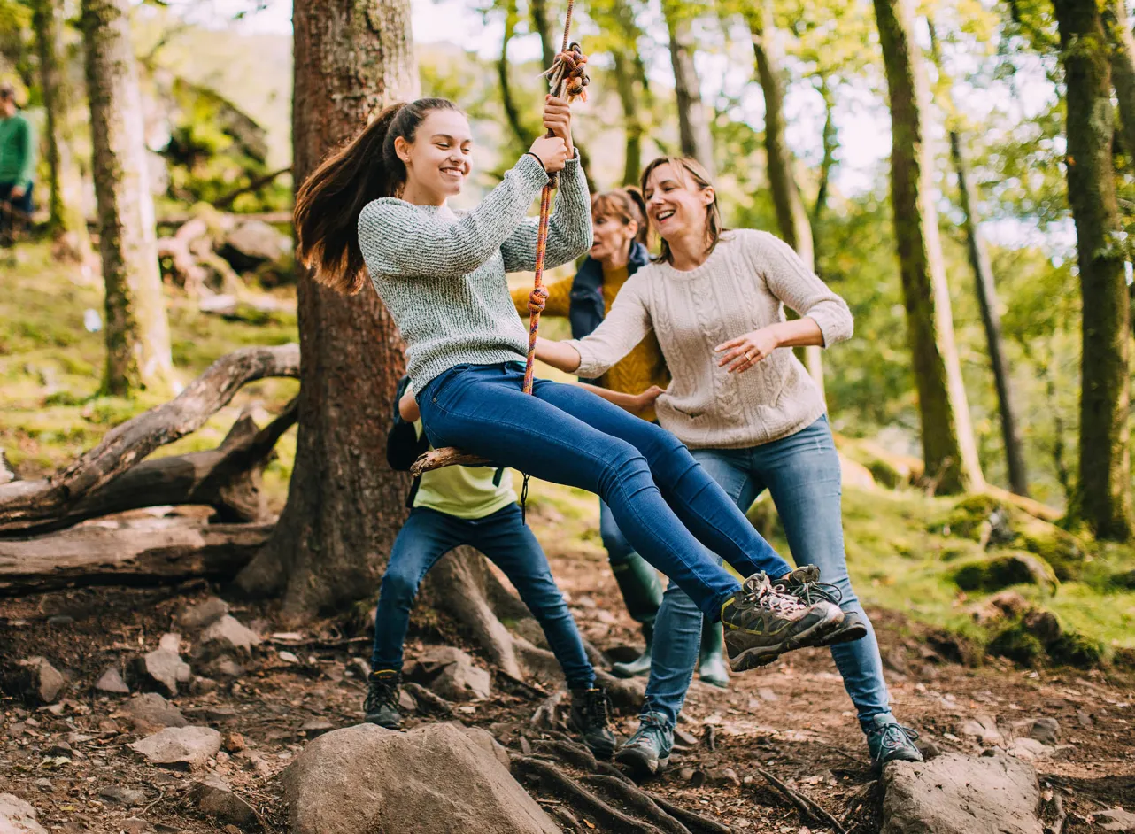 outdoor activity in the woods